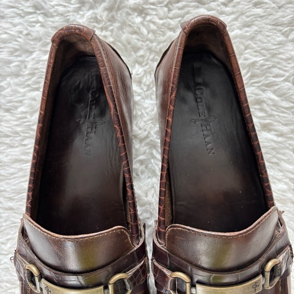 Cole Haan Dark Brown Leather Driving/Loafers with Metal Detail size 11 M main image 4